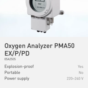 Oxygen Analyzer PMA50 EX/P/PD Part No.: 05A2505