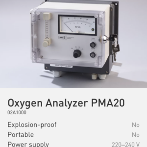 Oxygen Analyzer PMA20 Part No.: 02A1000_______________