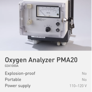 Oxygen Analyzer PMA20 Part No.: 02A1000A___________