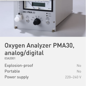 Oxygen Analyzer PMA30, analog/digital Part No.: 03A2001